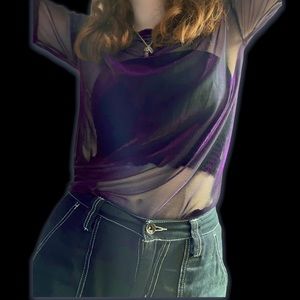 Dolls Kill - Purple Mesh T-Shirt